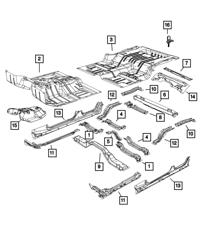 55397055AC - : Frame Front Rail, Left for Mopar Image