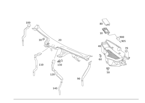 Water Baffle with Intake Shell for 2012 Mercedes-Benz CL600 #0