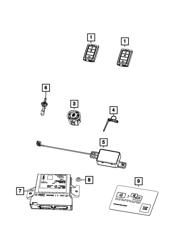 68577123AC - Electrical: Integrated Key Fob Transmitter for Mopar Image
