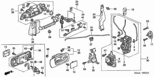 Front Door Locks - Outer Handle for 2004 Honda Civic #0