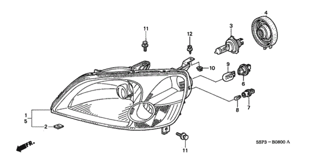Headlight (-'03) for 2002 Honda Civic #0