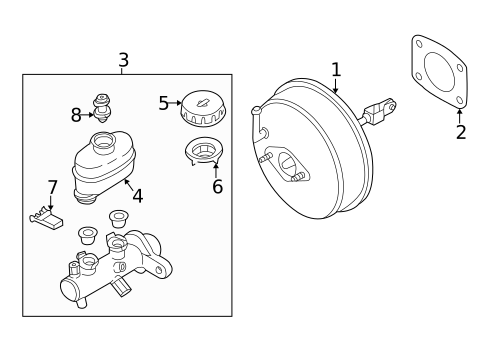 Master Cylinder - Components On Dash Panel for 2004 Nissan Sentra #0