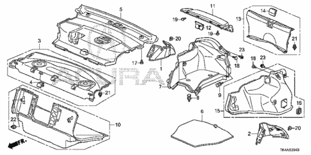 Rear Tray - Side Lining for 2014 Acura TL #0