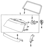MB527541 - Electrical: Headlamp Assembly for Dodge: Colt Image