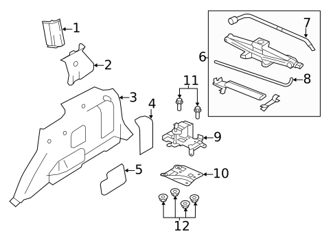 Interior Trim - Quarter Panels for 2012 Ford Escape #0