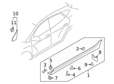 Exterior Trim - Pillars for 2015 Hyundai Tucson #0