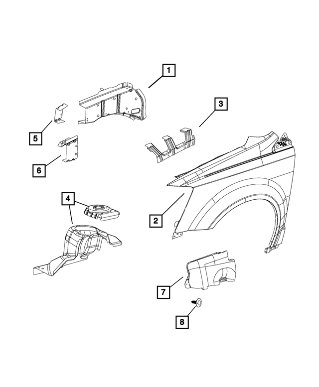 68029130AC - Body Sheet Metal Except Doors: Fender Panel, Right for Mopar Image image