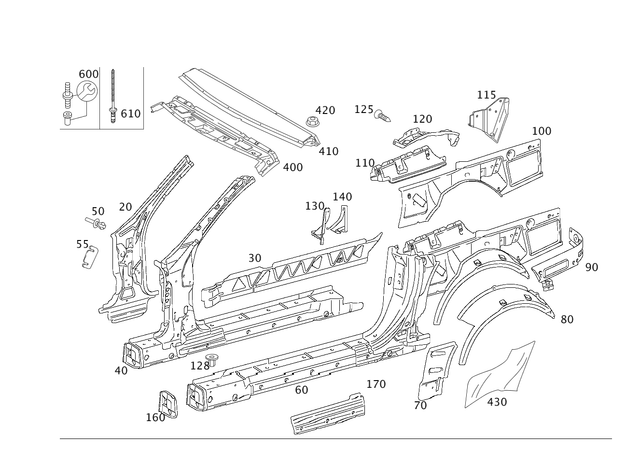 19901392 - Side Panels: Rivet for Mercedes-Benz: 350SD, C230, C280, C32 AMG, C350, C55 AMG, CL550, CL600, CL63 AMG, CL65 AMG, CLK63 AMG, E320, E500, E55 AMG, Maybach S550, Maybach S560, Maybach S580, Maybach S600, Maybach S650, Maybach S680, S450, S500, S550, S550e, S560, S580, S580e, S600, S63 AMG, S63 AMG E Performance, S65 AMG, SL400, SL450, SL500, SL55 AMG, SL550, SL600, SL63 AMG, SL65 AMG, SLC300, SLC43 AMG, SLK250, SLK280, SLK300, SLK350, SLK55 AMG Image image