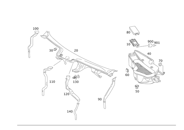 99979581 - Heating and Ventilation: Grommet for Mercedes-Benz Image image