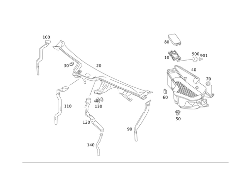 Water Baffle with Intake Shell for 2010 Mercedes-Benz S550 #0