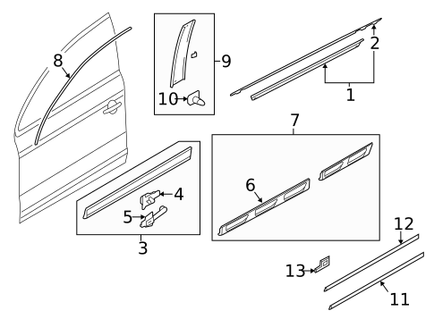 Exterior Trim - Front Door for 2013 Audi Q7 #0