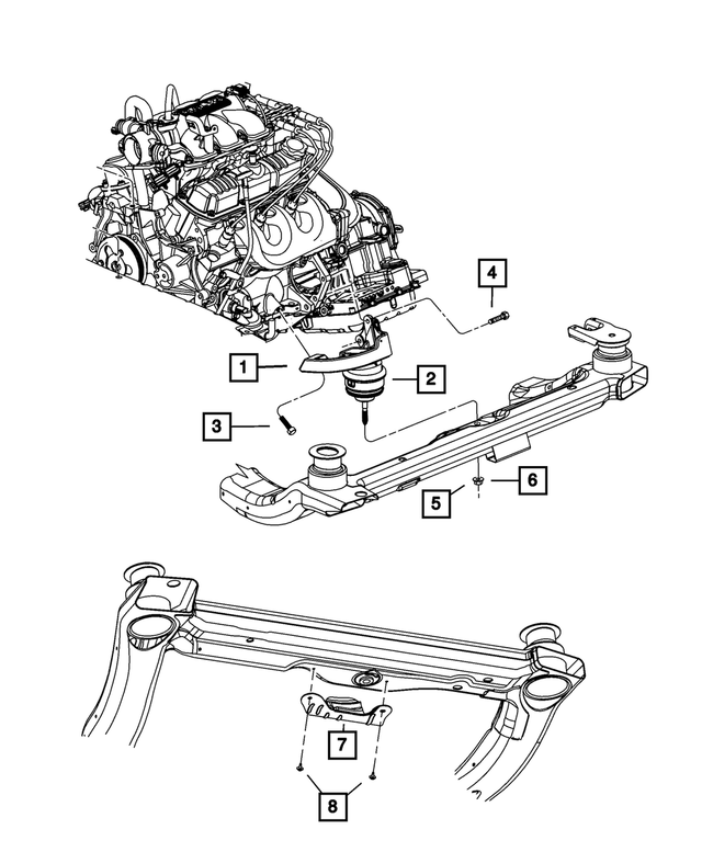 « 4880318AC – Engine Mounting : Thermique Ecran, Avant Et Arrière pour Mopar Image »