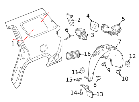 Quarter Panel & Components for 2024 GMC Sierra 1500 #2