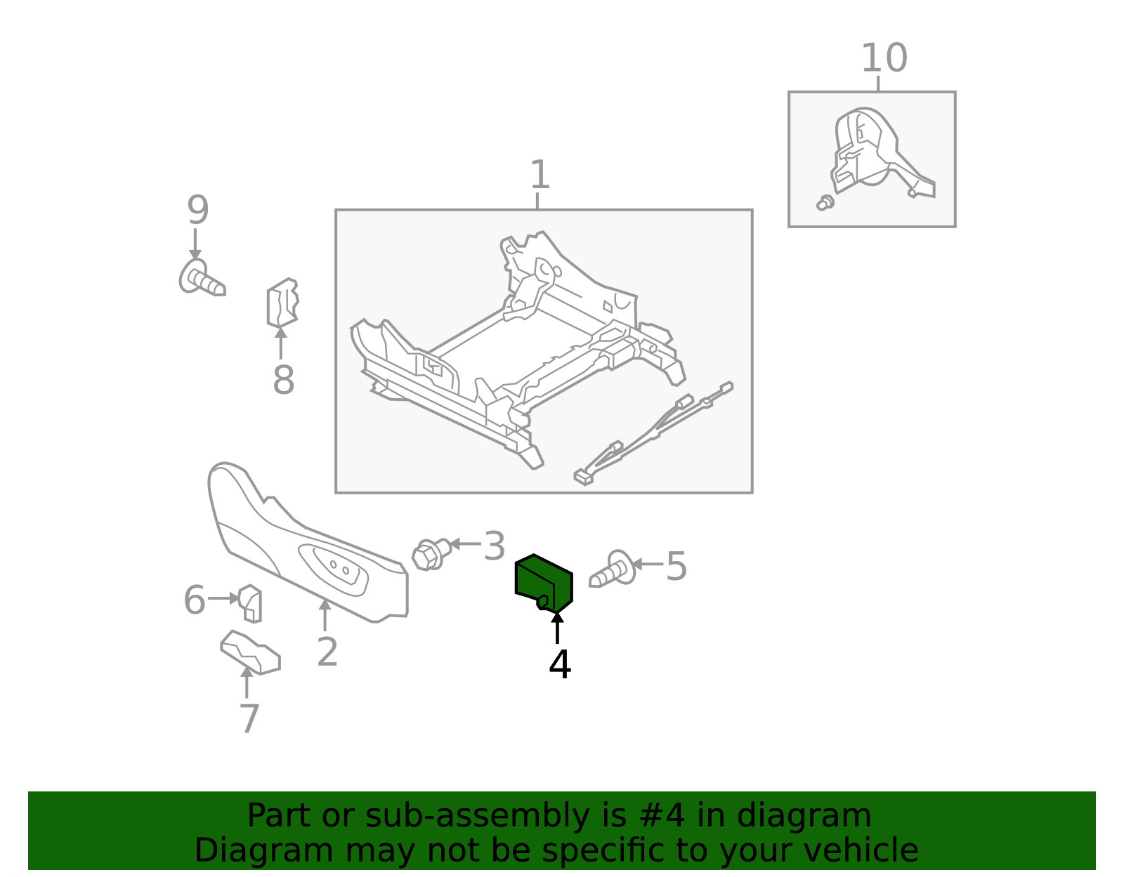 Subaru Outback Switch Power Seat. 8 Way Switch - 64176AE10A | Subaru