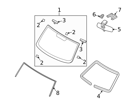 Glass - Windshield for 2014 Nissan Cube #0