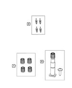68206631AA - Wheels: Valve Stem Cap Kit for Jeep: Cherokee | Ram: 1500, 1500 Classic, 2500, 3500 Image