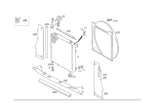 Radiator, Mounting, and Covering for 1993 Mercedes-Benz 300TE #2