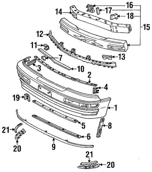 Bumper & Components - Front for 1990 Lexus LS400 #0