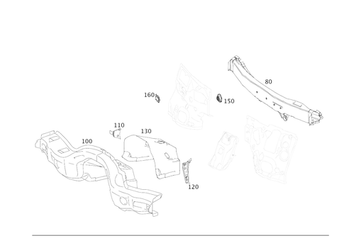 Firewall and Connecting Parts for 2021 Mercedes-Benz GLC63 AMG S #0