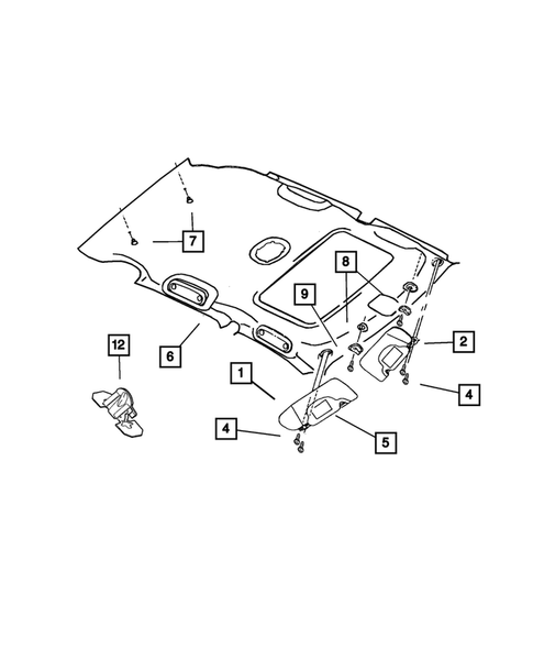Headliner and Visor for 2001 Chrysler PT Cruiser #0