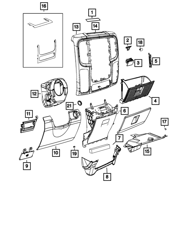 1JQ68TX7AA - : Glovebox Door Latch for Mopar Image