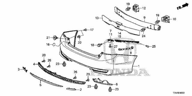Rear Bumper for 2014 Honda Accord #0