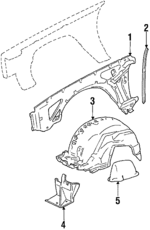 22504155 - Body: Inner Panel for Oldsmobile: 98, Custom Cruiser, Delta 88 Image