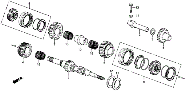 MT Mainshaft Gears 4WD for 1988 Honda Civic #0