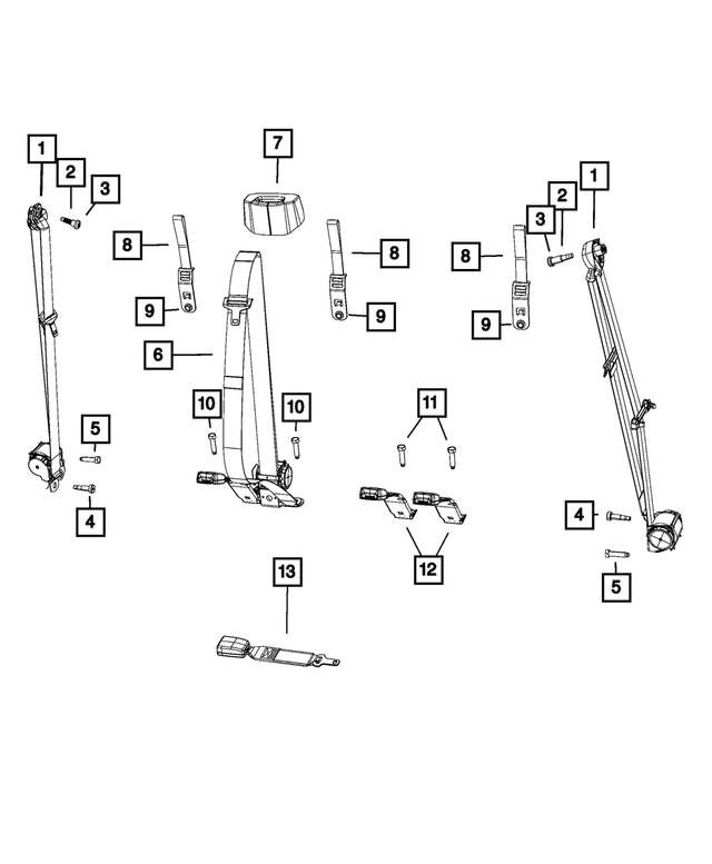 5KP98TX7AC - Restraints: Rear Outer Seat Belt for Mopar Image