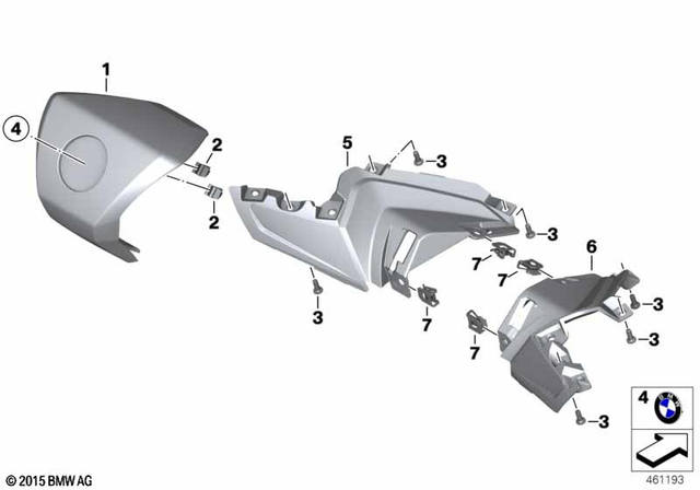 46638556377 - Frame and Mounting Parts: Handlebar Cover, Center -  for BMW-Motorrad Image image