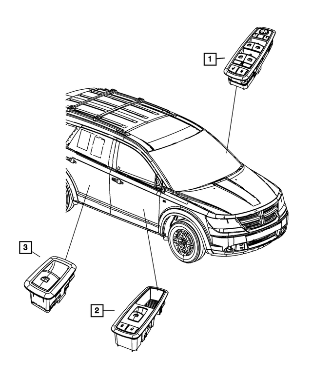 68620471AA - Electrical: Power Window Switch, Left Front Door for Mopar Image