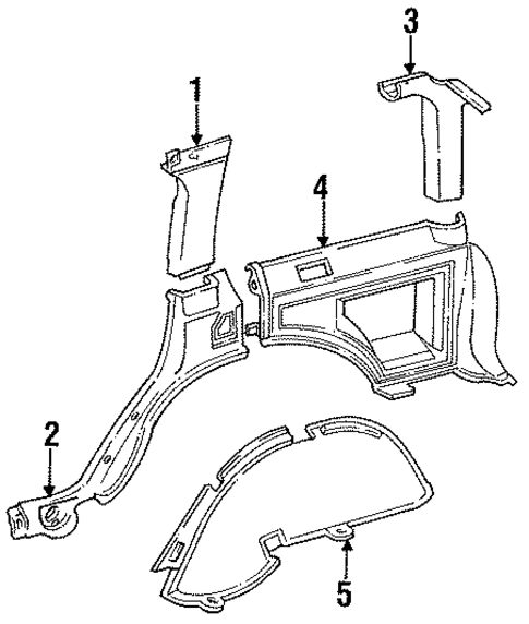 Interior Trim - Quarter Panels for 1992 Jeep Cherokee #0