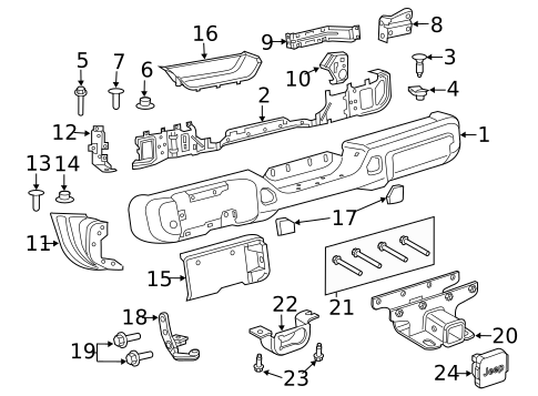Bumper & Components - Rear for 2018 Jeep Wrangler #1