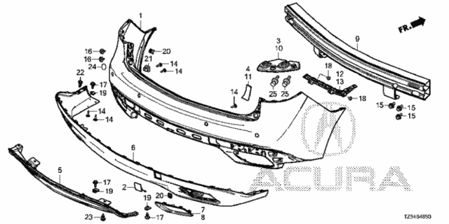 Rear Bumper (1) for 2014 Acura MDX #0