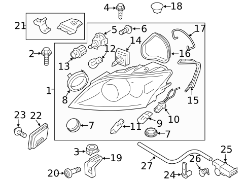 Headlamp Components for 2012 Audi TT RS Quattro #1