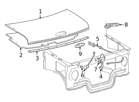 Exterior Trim - Hood for 1998 Ford E-250 Econoline #0