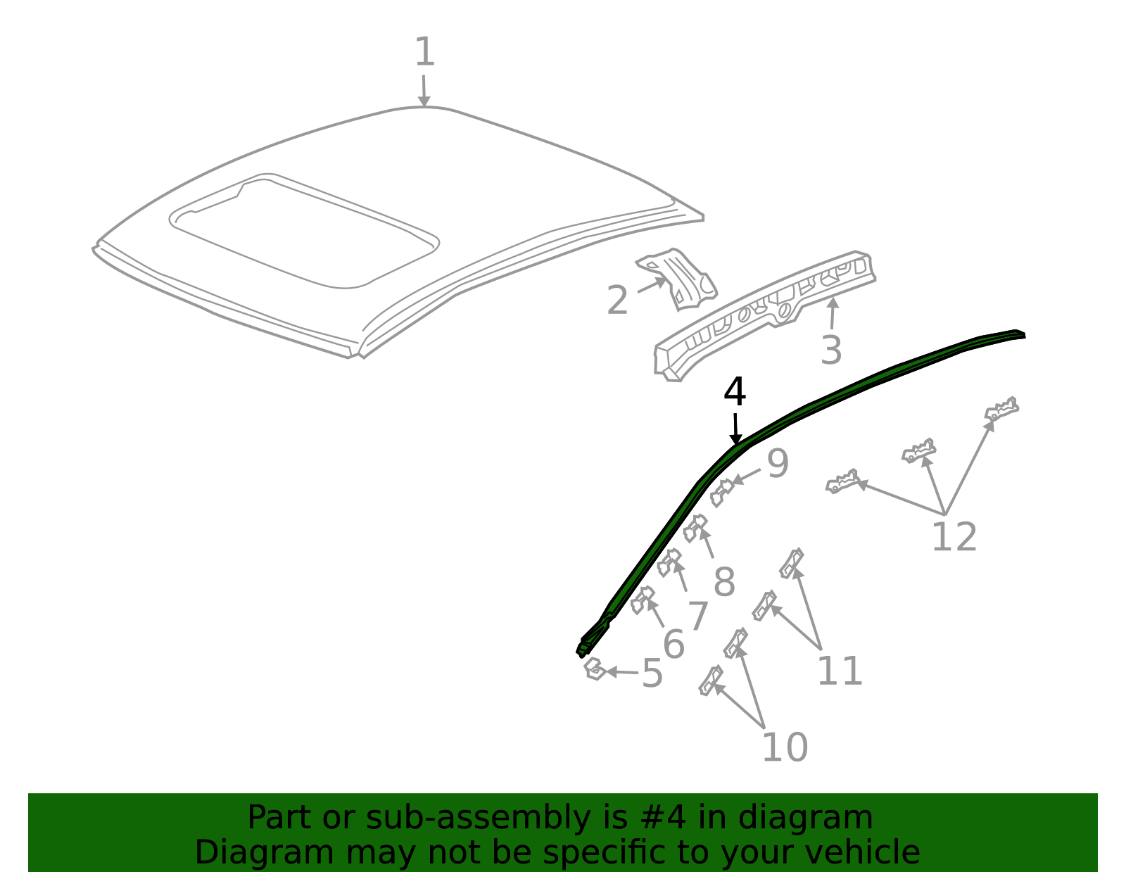 2007-2008 Acura TSX Roof Molding 73158-SEA-013 | OEM Parts Online