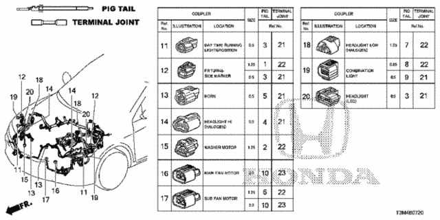 Electrical Connectors (FR.) for 2017 Honda Accord #0