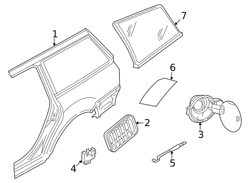 Glass & Hardware for 2001 Volkswagen Passat #3