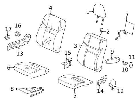 Passenger Seat Components for 2014 Honda CR-V #0