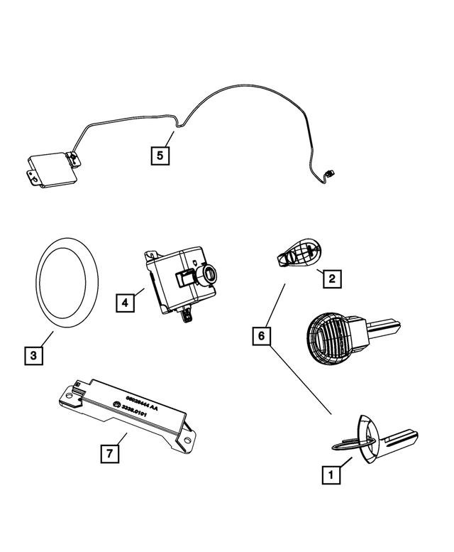 68066842AF - Electrical: Integrated Key Fob Transmitter for Mopar Image