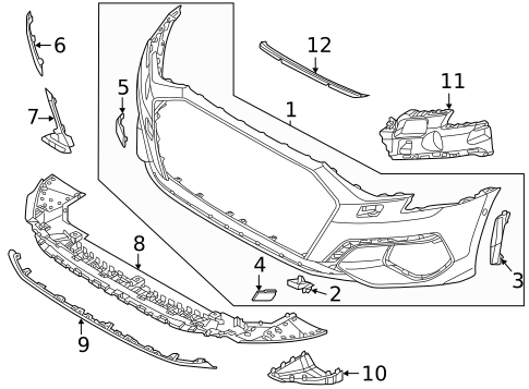 Bumper & Components - Front for 2023 Audi S3 #0