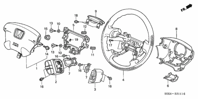 Steering Wheel (SRS) ('02-) for 2004 Honda Odyssey #0