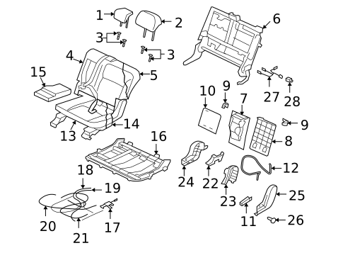Rear Seat Components for 2007 Mitsubishi Outlander #1