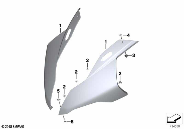 46638388952 - Frame and Mounting Parts: Trim Upper Section, Right - Rohteil/blank for BMW-Motorrad Image