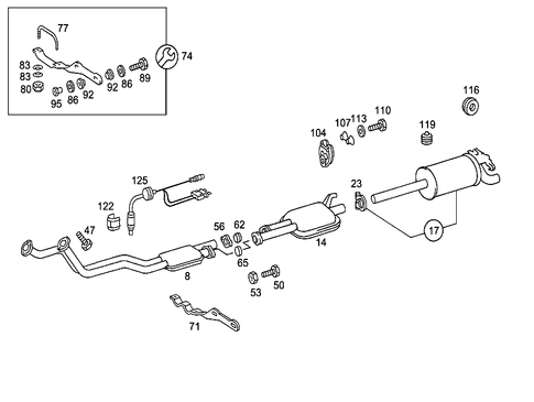 Exhaust System Used on Six-Cylinder Gasoline Vehicles for 1990 Mercedes-Benz 190E #0