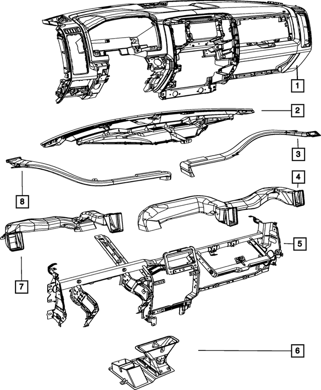 « 5MY12BD3AA – Interior Trim : Panneau De Base Panneau D'instruments pour Mopar Image »