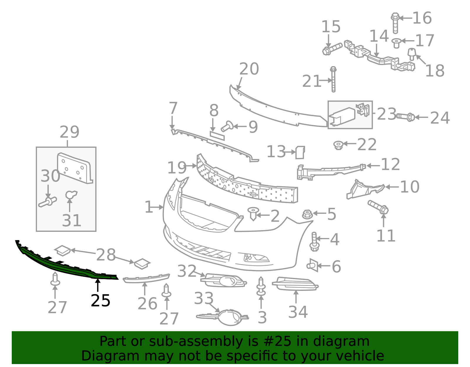 Front Bumper Fascia Air Deflector 25829699 | OEM Parts Online