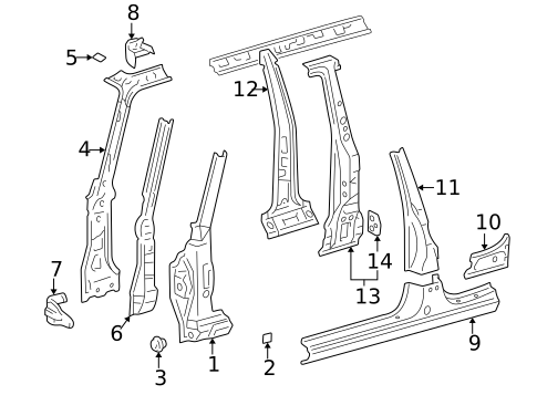 Center Pillar for 1996 Toyota RAV4 #0