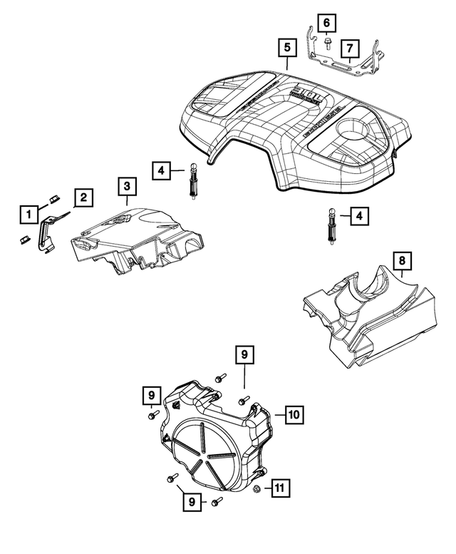 4627201AA - 3.0L Turbo Diesel; Engine: Engine Cover Bracket, Front for Mopar Image